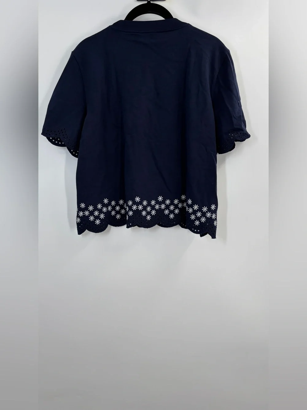 J.Crew Premium-weight relaxed scalloped T-shirt